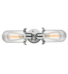 Innovations Lighting 900-2W-L Centri 2 Light 22" Wall Mount Clear Glass Vanity Light with LED or Incandescent Bulb Option