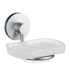 Smedbo NS342 Studio 2 1/4" Wall Mount Frosted Glass Soap Dish with Holder in Brushed Chrome