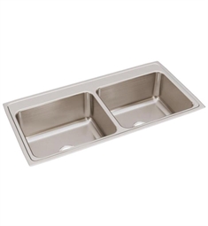 Elkay DLR432210 Lustertone 43" Double Bowl Drop-In Stainless Steel Kitchen Sink with Sound Guard Technology