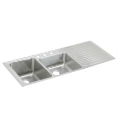 Elkay ILGR5422L Lustertone 54" Double Bowl Drop-In Stainless Steel Kitchen Sink with Left Bowl and Right Side Drainboard