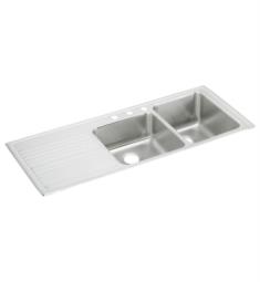 Elkay ILGR5422R Lustertone 54" Double Bowl Drop-In Stainless Steel Kitchen Sink with Right Bowl and Left Side Drainboard