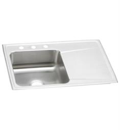 Elkay ILR3322L Lustertone 33" Single Bowl Drop-In Stainless Steel Kitchen Sink with Left Bowl and Right Side Drainboard