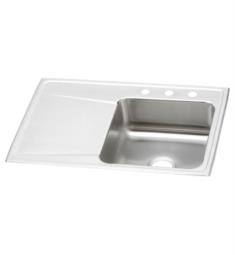 Elkay ILR3322R Lustertone 33" Single Bowl Drop-In Stainless Steel Kitchen Sink with Right Bowl and Left Side Drainboard