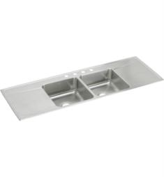 Elkay ILR6622DD Lustertone 66" Double Bowl Drop-In Stainless Steel Kitchen Sink with Drainboard