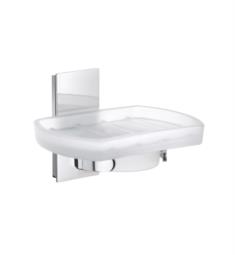 Smedbo ZK342 Pool 4 3/4" Wall Mount Frosted Glass Soap in Polished Chrome with Holder