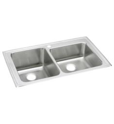 Elkay LGR3722 Lustertone 37" Double Bowl Drop-In 50/50 Stainless Steel Kitchen Sink