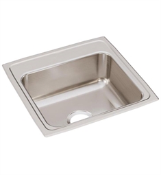 Elkay LR1919 Lustertone 19 1/2" Single Square Bowl Drop-In Stainless Steel Kitchen Sink