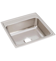 Elkay LR2222 Lustertone 22" Single Square Bowl Drop-In Stainless Steel Kitchen Sink