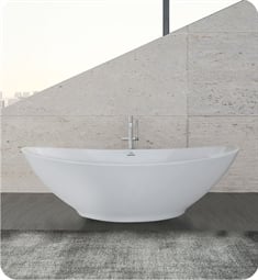 Hydro Systems LOG7238H Metro Logan 72" Hydroluxe solid surface Freestanding Oval Bathtub