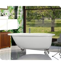 Hydro Systems ANN6536STOF Ston Annette 65" Hydroluxe Solid Surface Freestanding Oval Bathtub with Flat Deck