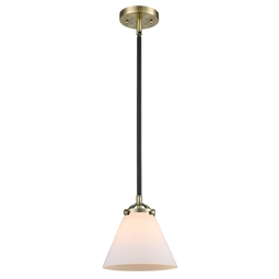 Innovations Lighting 284-1S-G41 Large Cone 7 3/4" One Light Matte White Cased Glass Mini Pendant with LED or Incandescent Bulb Option