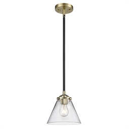 Innovations Lighting 284-1S-G42 Large Cone 7 3/4" One Light Clear Cased Glass Mini Pendant with LED or Incandescent Bulb Option