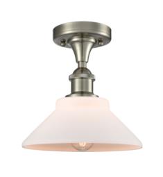 Innovations Lighting 516-1C-SN-G131 Orwell 9" One Light Matte White Glass Flush Mount Ceiling Light with LED or Incandescent Bulb Option in Brushed Satin Nickel