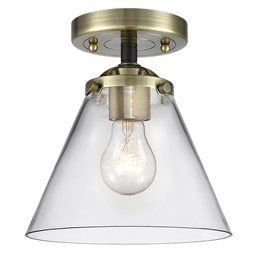 Innovations Lighting 284-1C-G42 Large Cone 7 3/4" One Light Clear Glass Semi-Flush Mount with LED or Incandescent Bulb Option