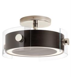 Kichler 44342WNWLED Tig 1 Light 15 1/4" Integrated LED Semi-Flush Mount Ceiling Light in Walnut Hood