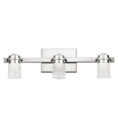 Elan 85070PN Vada 3 Light 22" Wall Mount Clear Bubbled LED Vanity Light in Polished Nickel