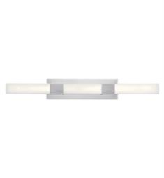 Elan 84201 Neltev 1 Light 36 1/4" Wall Mount White Polycarbonate Glass LED Vanity Light in Chrome