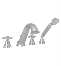 ROHL ZZ9204802 Arcana Cisal Two Cross Handle Widespread/Deck Mounted Roman Tub Filler with Handshower