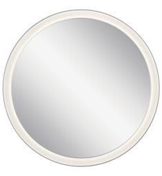 Elan-Mirrors 84170 Ryame 31 1/2" Wall Mount Framed Circular Mirror in Matte Silver with LED Light