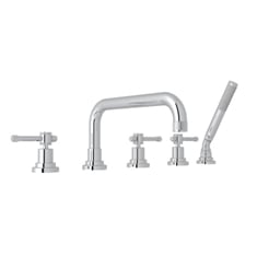ROHL A3314IL Campo 9 7/8" Five Hole Deck Mount Tub Filler with Hand Shower and Metal Levers