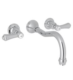 ROHL U.3783LSP-TO Perrin and Rowe Georgian Era 10" Three Hole Wall Mount C-Spout Tub Filler with Lever Handles and Porcelain Caps in Trim Only