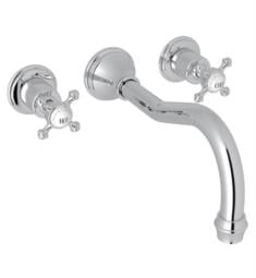 ROHL U.3784X-TO Perrin and Rowe Georgian Era 10" Three Hole Wall Mount C-Spout Tub Filler with Cross Handles Trim Only