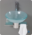Fresca FCB1012 Cristallino 18" Modern Glass Bathroom Vanity with Frosted Vessel Sink