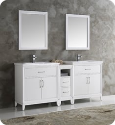 Fresca FCB21-301230WH-I Cambridge 72" White Traditional Bathroom Vanity with Double Sink