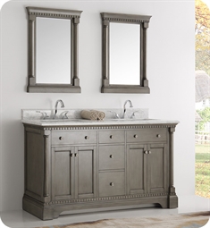 Fresca FCB2260SA-I Kingston 61" Antique Silver Traditional Bathroom Vanity with Double Sink