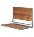 Barclay 6119 17 3/8" Wall Mount Teak Wood Fold-Up Shower Seat