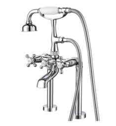 Barclay 4609-MC Vintage 17 1/2" Three Handle Deck Mounted Tub Filler with Hand Shower and Diverter