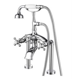 Barclay 4613-MC Vintage 18 7/8" Three Handle Deck Mounted Tub Filler with Hand Shower and Diverter