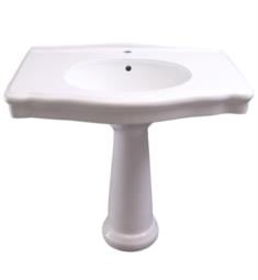 Barclay 3-300WH Anders 34 3/8" Single Basin Oval Shaped Pedestal Bathroom Sink in White
