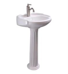Barclay 3WH Silvi 19 5/8" Single Basin Oval Shaped Pedestal Bathroom Sink in White