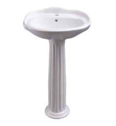 Barclay 3-305WH Arianne 19 1/2" Single Basin Oval Shaped Pedestal Bathroom Sink in White