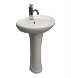 Barclay 3-916WH Ashley 19 3/4" Single Basin Oval Shaped Pedestal Bathroom Sink in White