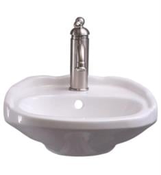 Barclay 4-306WH Silvi 14 7/8" Oval Shaped Wall Hung Single Basin Bathroom Sink in White