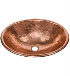 Premier Copper Products LO19R 19" Oval Self Rimming Hammered Copper Bathroom Sink