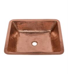 Premier Copper Products LREC19 19" Rectangle Under Counter Hammered Copper Bathroom Sink