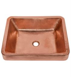 Premier Copper Products VREC19SK 19" Rectangular Copper Skirted Hammered Vessel Bathroom Sink