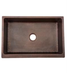 Premier Copper Products KASDB30229BS 30" Single Bowl Apron-Front Hammered Copper Kitchen Sink with Barrel Strap Design in Oil Rubbed Bronze