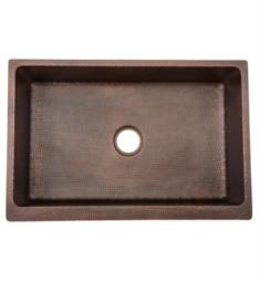 Premier Copper Products KASDB33229 33" Single Bowl Apron-Front Hammered Copper Kitchen Sink in Oil Rubbed Bronze