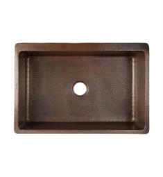 Premier Copper Products KASDB33229S-NB 33" Single Bowl Apron-Front Hammered Copper Kitchen Sink with Scroll Design and Apron Front Nickel Background