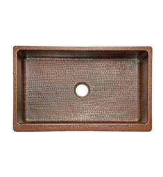 Premier Copper Products KASDB35229 35" Single Bowl Apron-Front Hammered Copper Kitchen Sink in Oil Rubbed Bronze
