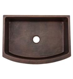 Premier Copper Products KASRDB30249 30" Single Bowl Apron-Front Hammered Copper Rounded Kitchen Sink in Oil Rubbed Bronze