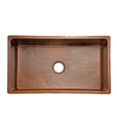 Premier Copper Products KSB33199 33" Single Bowl Undermount Hammered Copper Kitchen Sink in Oil Rubbed Bronze