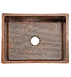 Premier Copper Products KSDB25199 25" Single Basin Undermount Hammered Copper Kitchen Sink in Antique Copper Color