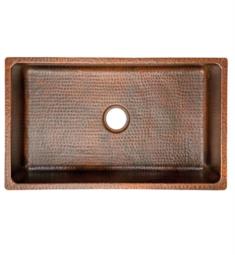 Premier Copper Products KSDB30199 30" Single Bowl Undermount Hammered Copper Kitchen Sink in Antique Copper