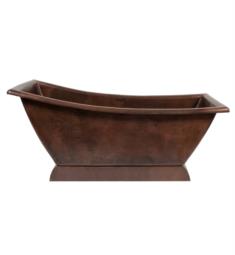 Premier Copper Products BTSC67DB 67" Freestanding Hammered Copper Canoa Single Slipper Soaker Bathtub in Oil Rubbed Bronze
