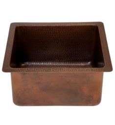 Premier Copper Products BREC16 16" Single Bowl Dual Mount Gourmet Rectangular Hammered Copper Bar and Prep Sink